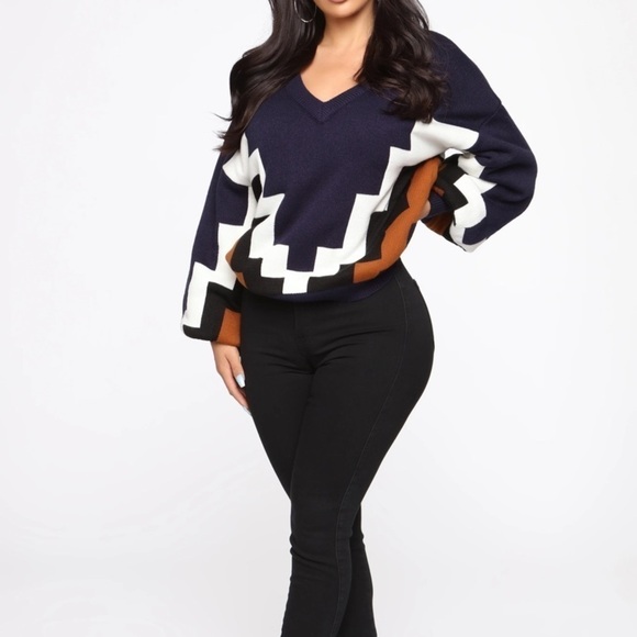 COPY - In That Moment Colorblock Sweater-Navy/Combo - Picture 5 of 8